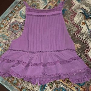Free People Crochet Purple Top